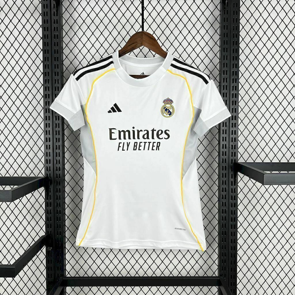 Camisa Real Madrid Home 25/26 - Torcedor Adidas Feminina - Branco